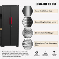 Garage Storage Cabinet System - 2 * 6-Pcs Workshop Set | with Steel Cabinet Drawers, Tool Chest, Workbench, Pegboard for Tool Organization