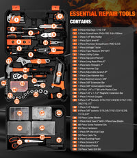 328 Pieces Home Tool Kit & Storage Case - General Household Hand Tool Set with Detachable Drawer for Easy Organization, Perfect for DIY Repairs, Home Maintenance