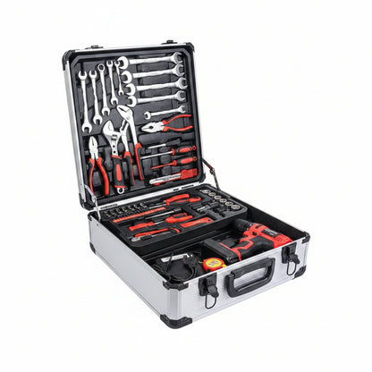 346Pcs Tool Sets, 18V Electric Power Drill Set for Men, Household Home DIY Hand Tool Kits,18+1 Clutch Cordless Power Drill Set for Thanksgiving, Christmas,Father'S Day (Silver)